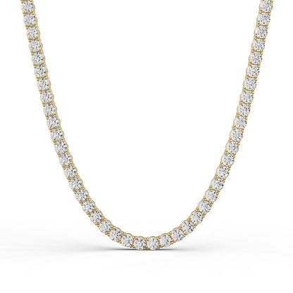 4 PRONG  LIGHTWEIGHT STRAIGHT LINE NECKLACE  -  18 INCH