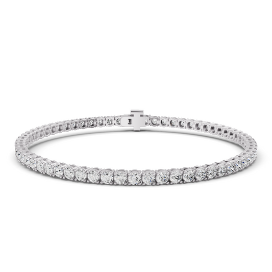 W Lab Grown Diamond Straight-Line Tennis Bracelet in 14K White Gold