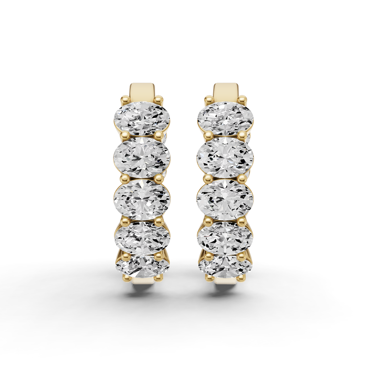 Oval Diamond East-West Fancy Hoop Earrings