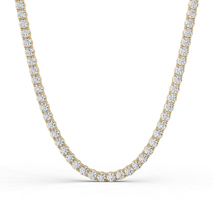 4 PRONG LIGHTWEIGHT STRAIGHT LINE NECKLACE  -  16 INCH