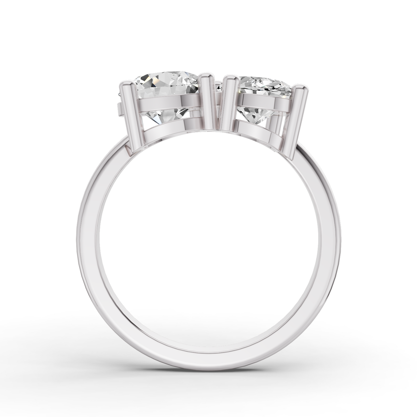 Round & Oval Shape Two Stone Ring