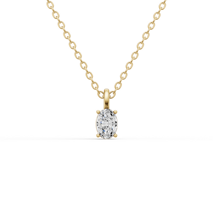 Lab Grown Oval Cut Diamond Solitaire Pendant with Bail