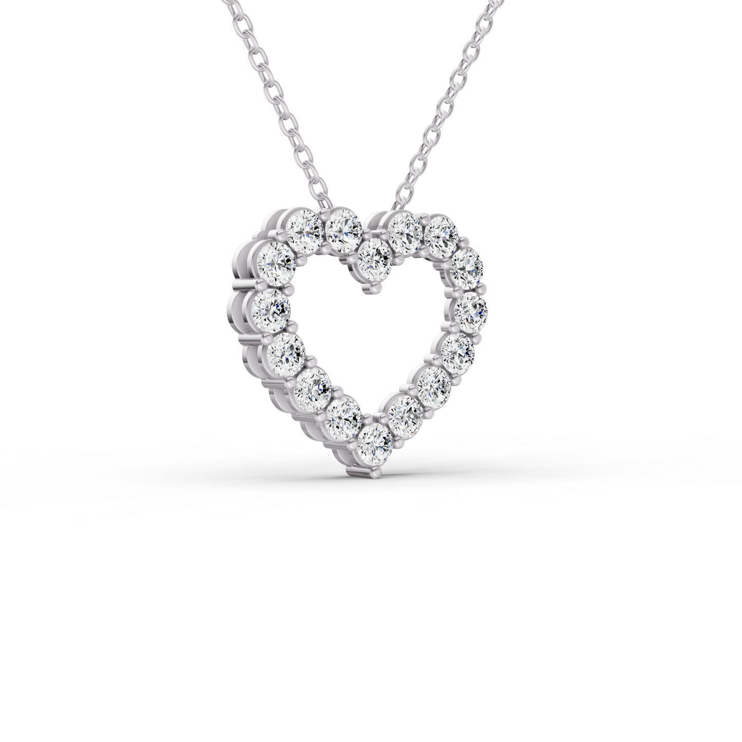 1/4 CT TW Round LG Dia. Heart shape Pendant with chain