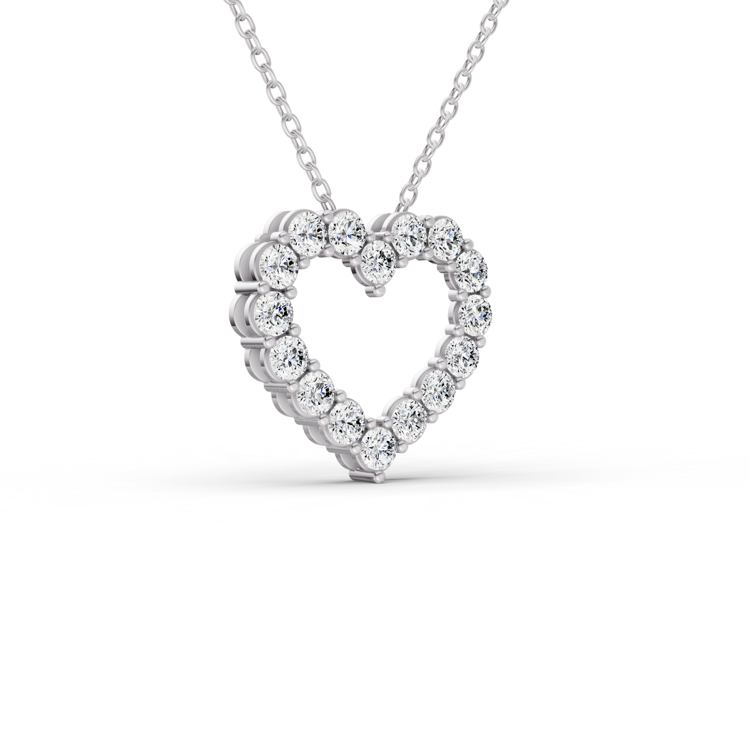 1/4 CT TW Round LG Dia. Heart shape Pendant with chain