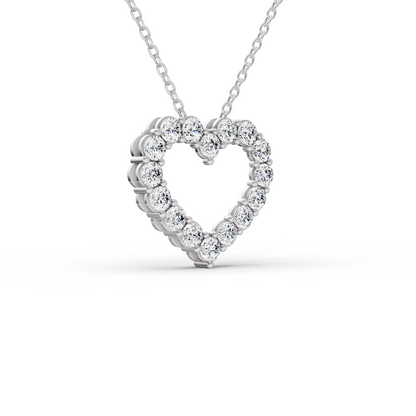 1/4 CT TW Round LG Dia. Heart shape Pendant with chain