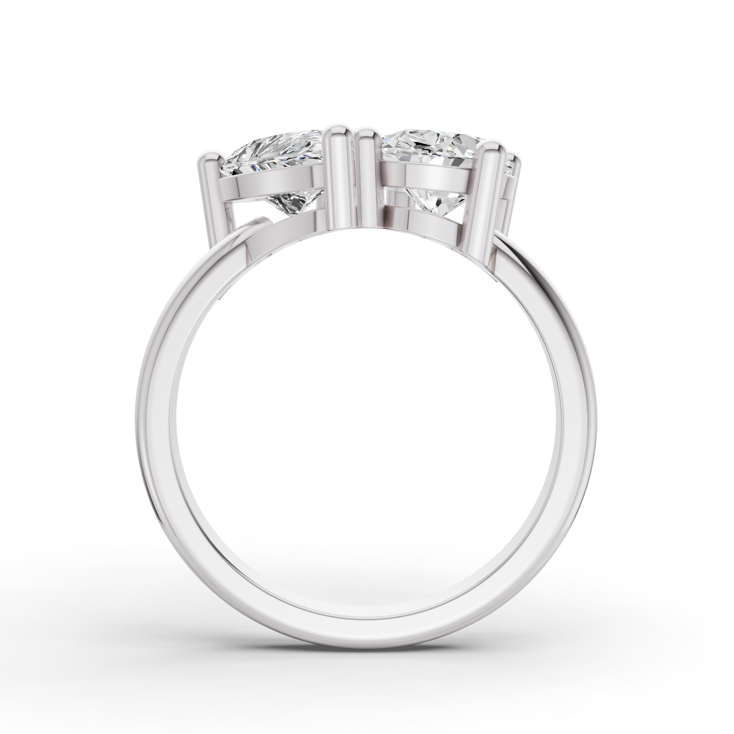 Pear & Oval Shape Two Stone Ring