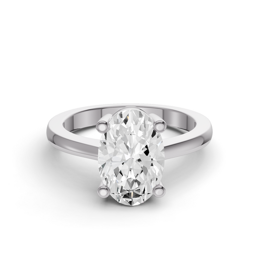 Oval Cut Basket Regular shank Solitaire Ring