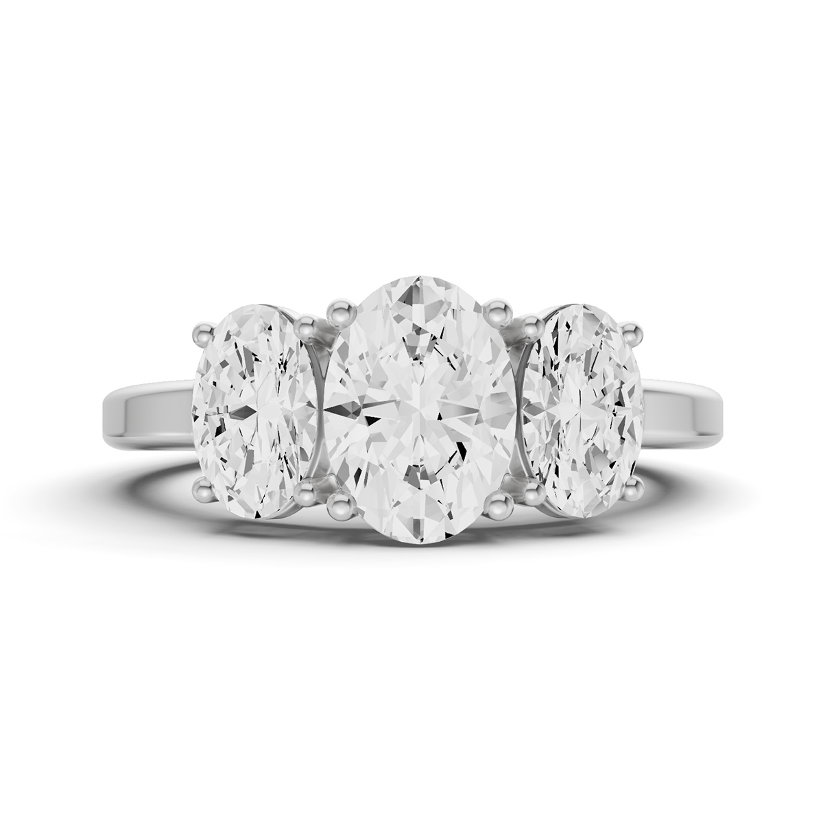 LG Oval 3 Stone Basket Setting Ring