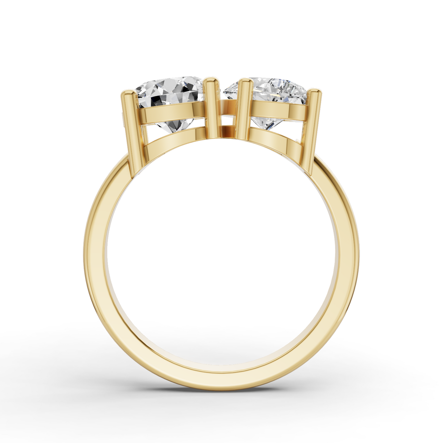 Round & Pear Cut Two Stone Ring
