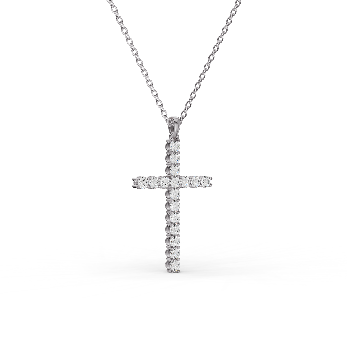 W Round Lab Grown Diamond 17 Stone Pendant