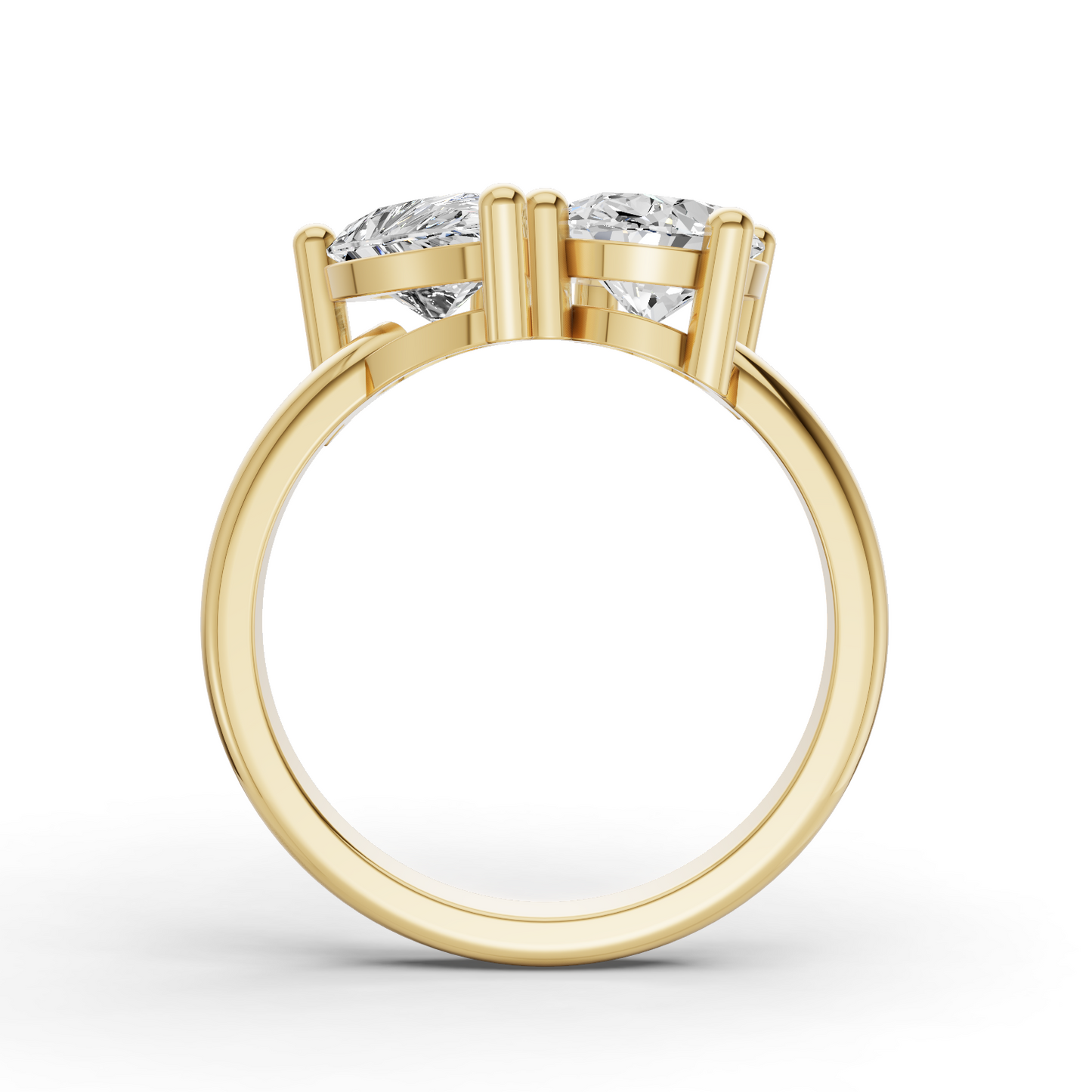 Pear & Oval Shape Two Stone Ring