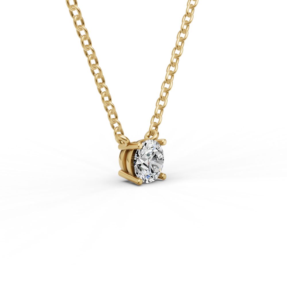 Lab Grown Floating Round Shape Diamond Solitaire Pendant