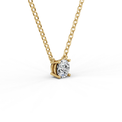 Lab Grown Floating Round Shape Diamond Solitaire Pendant