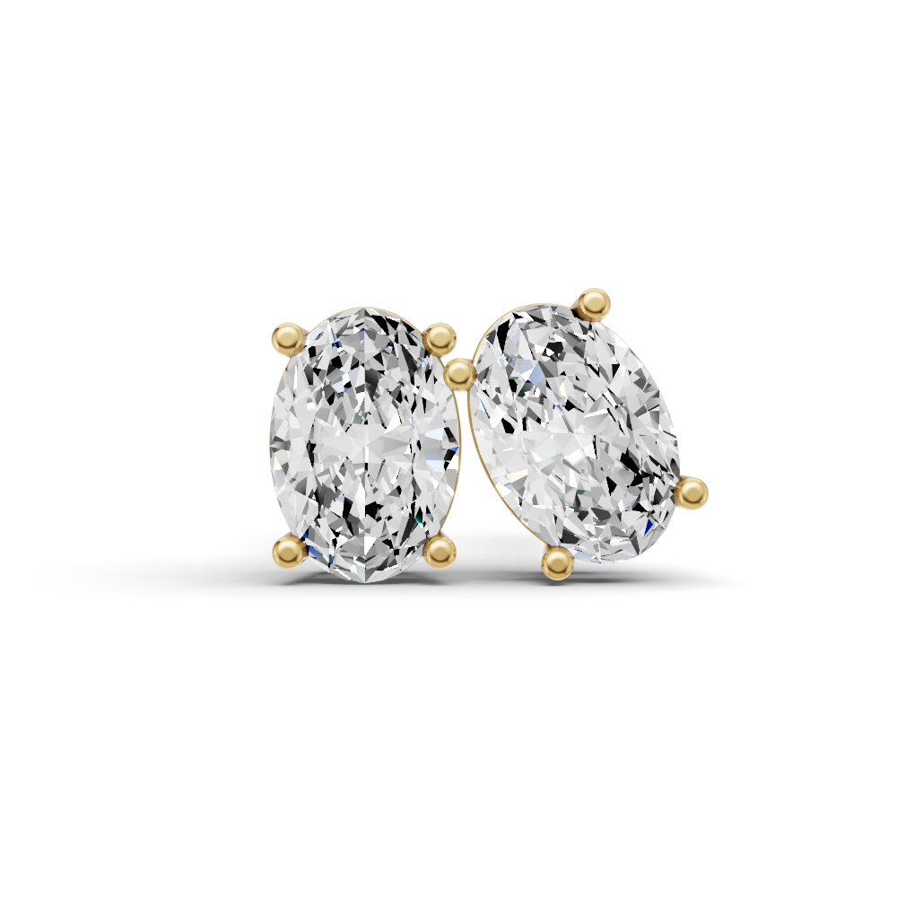 W Lab Grown Oval Shape Diamond Solitaire Earrings with Prong Setting