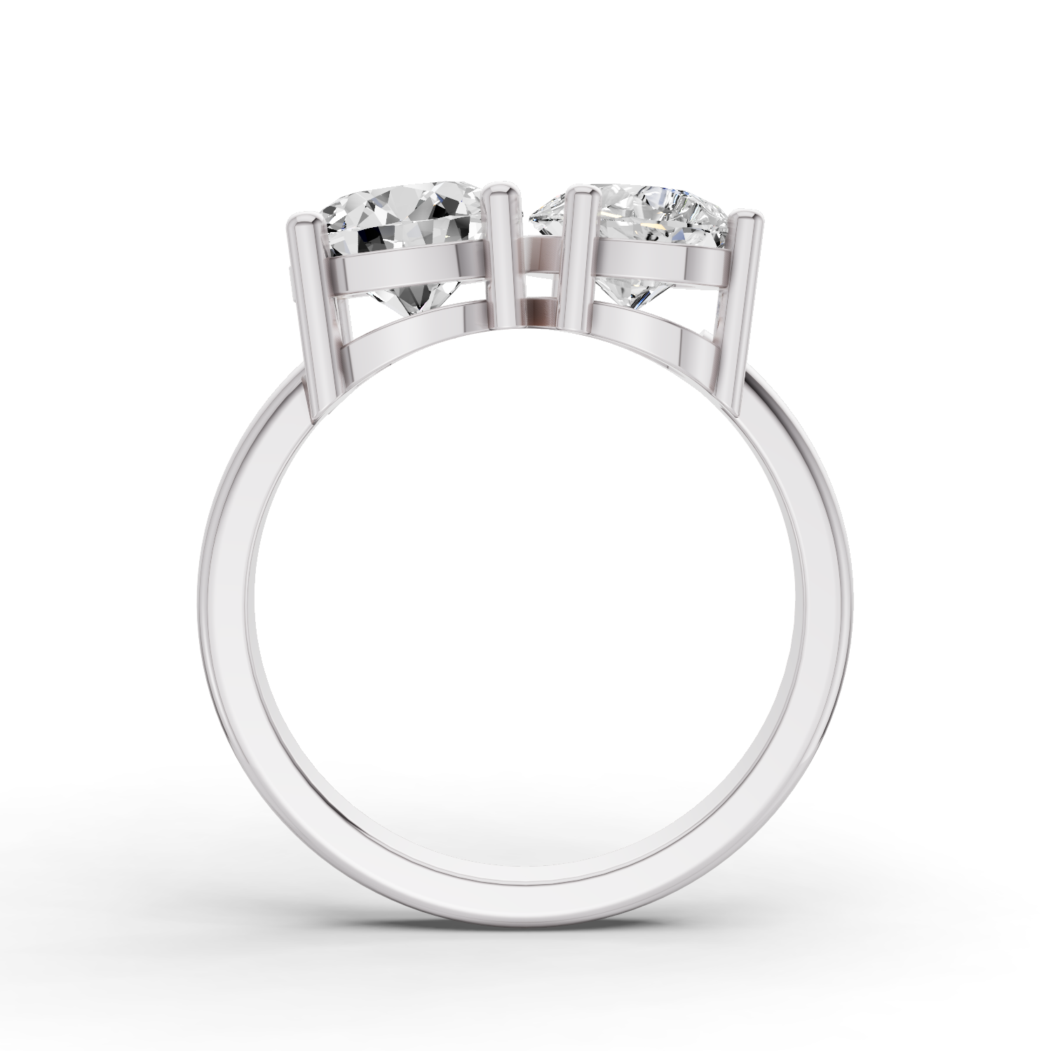 Round & Pear Cut Two Stone Ring