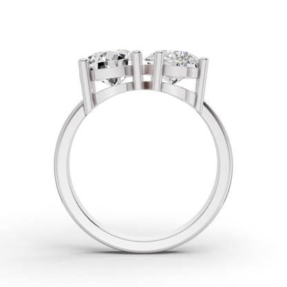 Round & Pear Cut Two Stone Ring