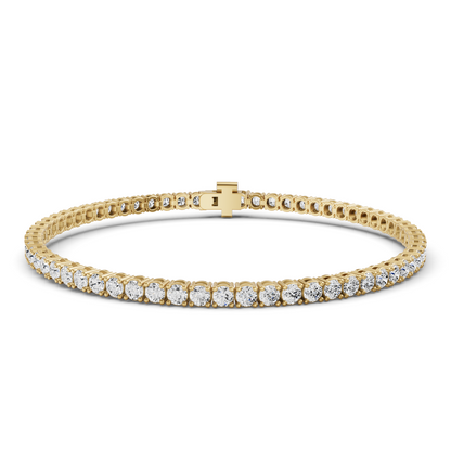 W Lab Grown Diamond Straight-Line Tennis Bracelet in 14K Yellow Gold