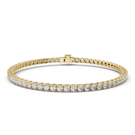 W Lab Grown Diamond Straight-Line Tennis Bracelet in 14K Yellow Gold