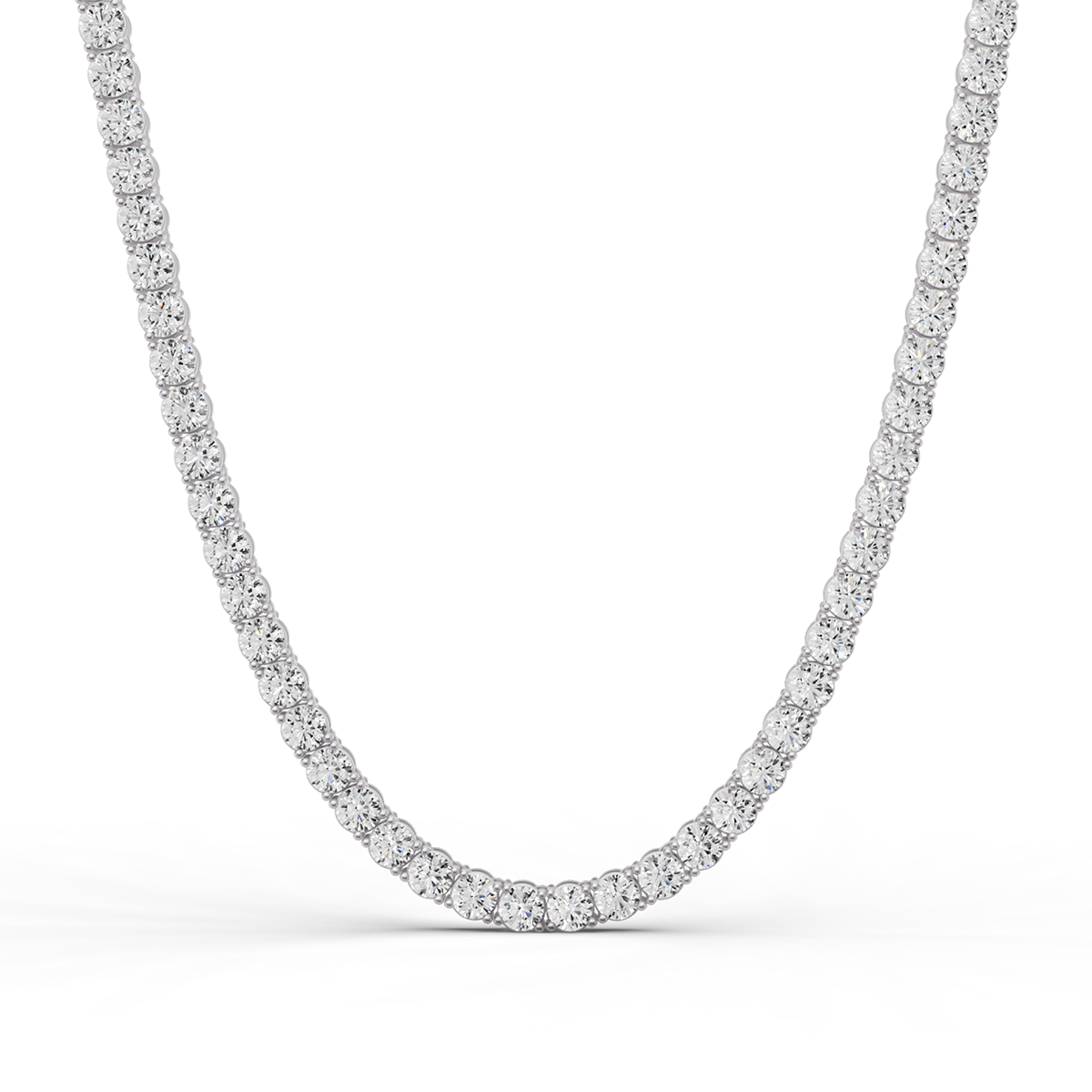 4 PRONG  LIGHTWEIGHT STRAIGHT LINE NECKLACE  -  18 INCH