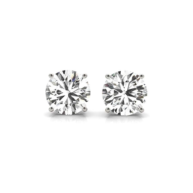 Solitaire Diamond Stud Earrings 