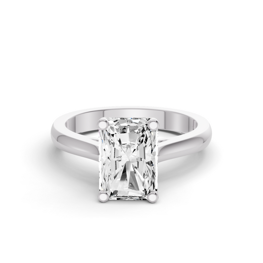 Radiant Cut Cathedral Solitaire Ring
