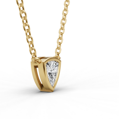 Lab Grown Trillion Shape Diamond Solitaire Pendant with Bezel Setting