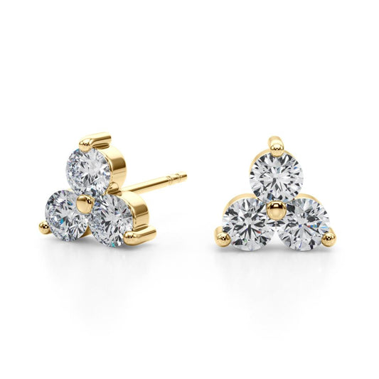 1 ct. tw. Lab Diamond 3-Stone Studs