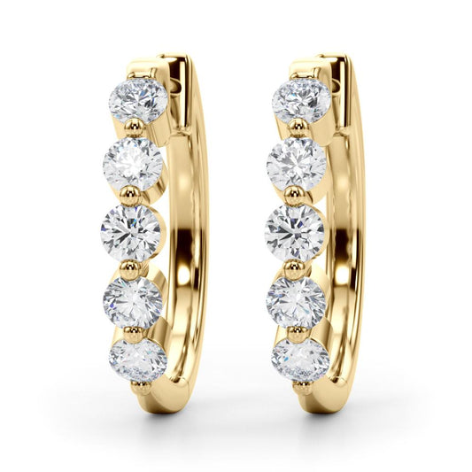 1 ct. tw. Single Shared Prong Hoop Earrings