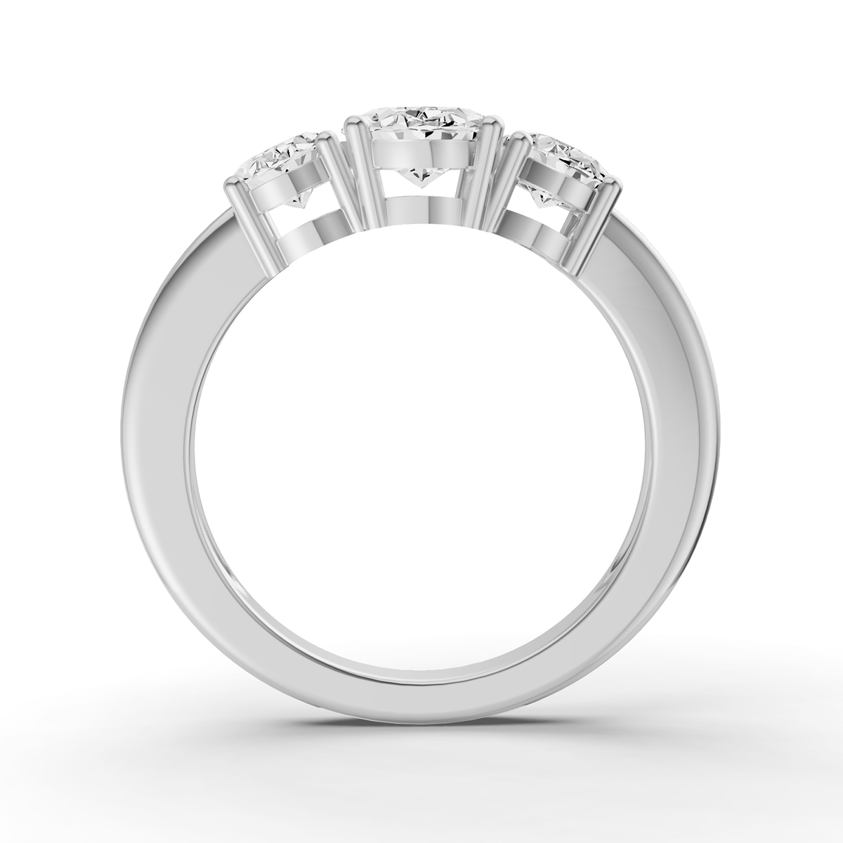 LG Oval 3 Stone Basket Setting Ring