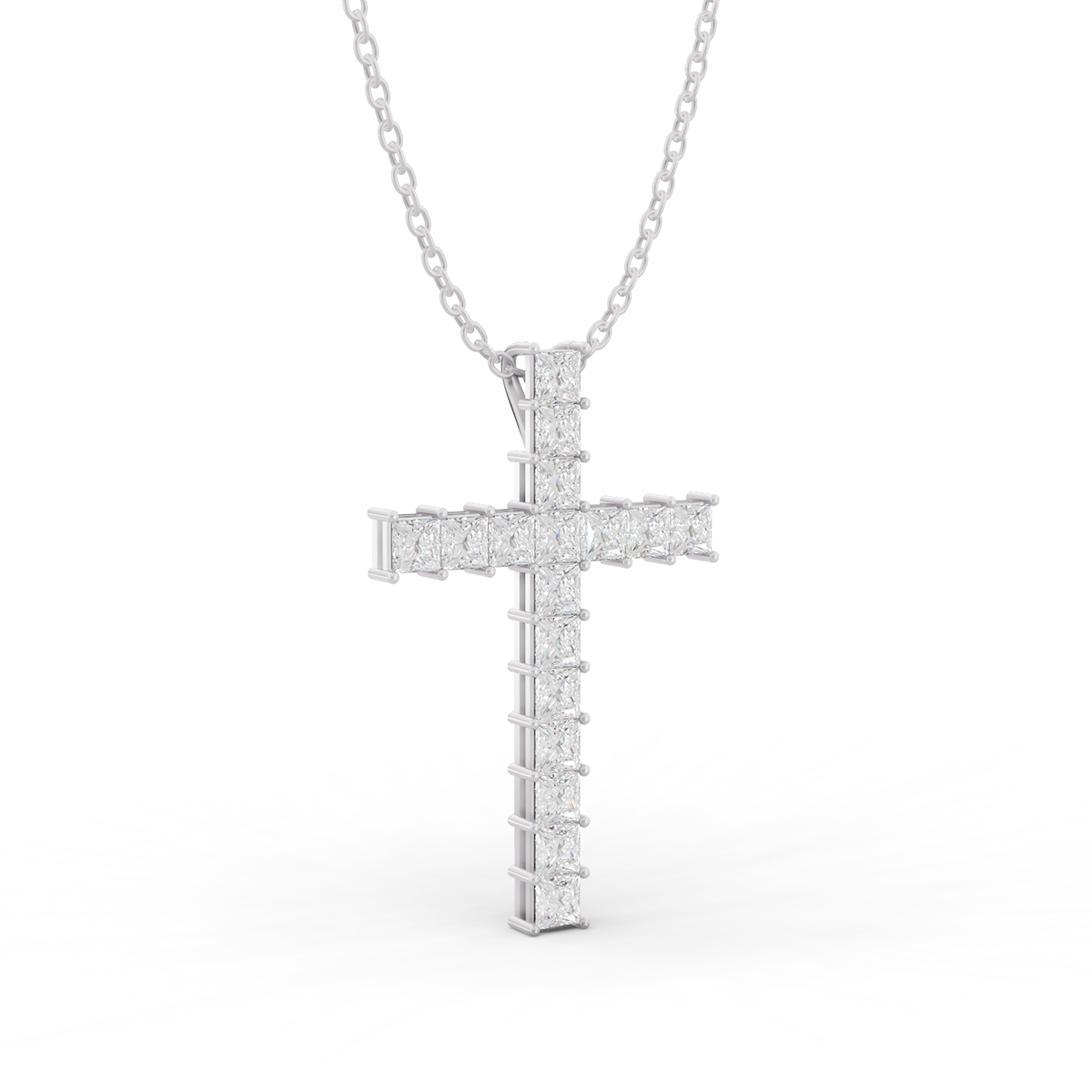 W Princess Diamond Pendent in 14K WG