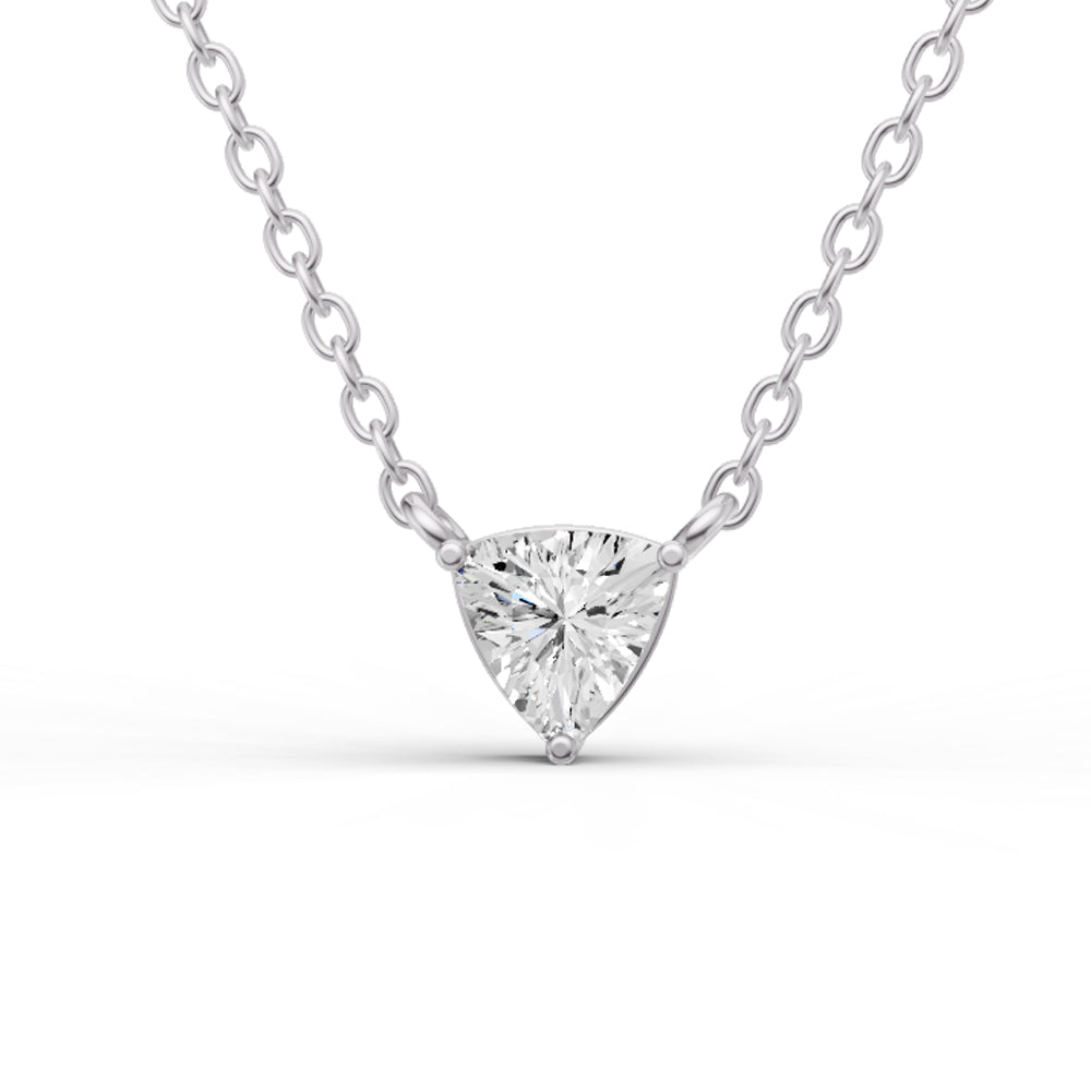 Lab Grown Floating Trillion Shape Diamond Solitaire Pendant