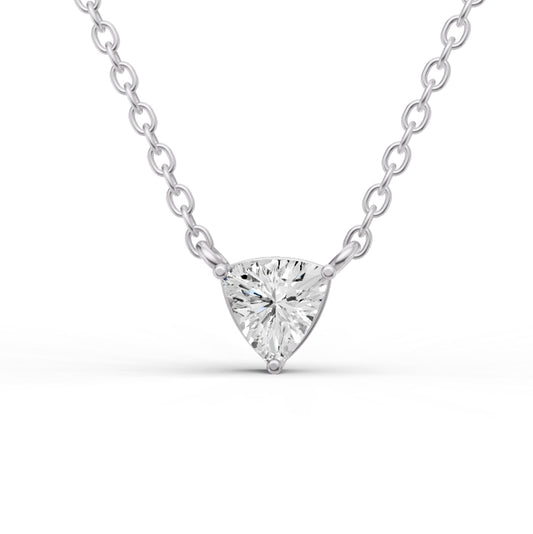 Lab Grown Floating Trillion Shape Diamond Solitaire Pendant