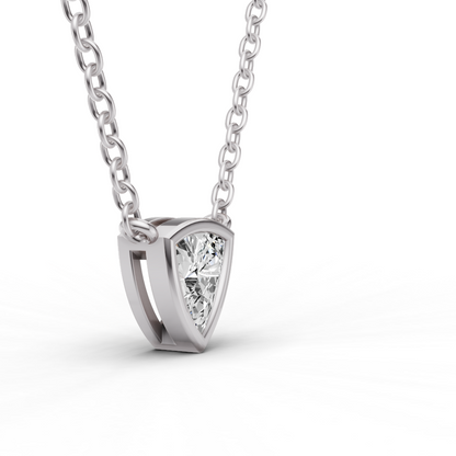 Lab Grown Trillion Shape Diamond Solitaire Pendant with Bezel Setting