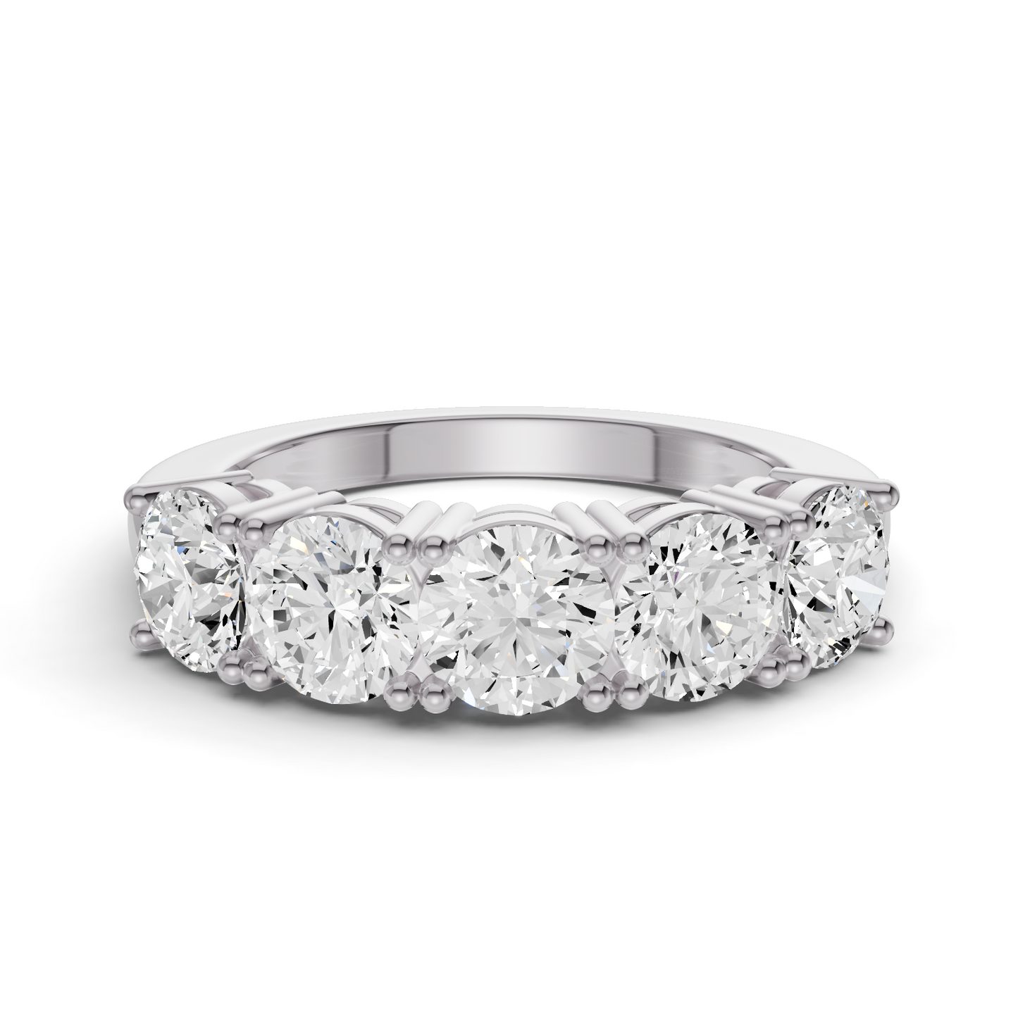 LG RD Five Stone Rings - Flat Shank Settings
