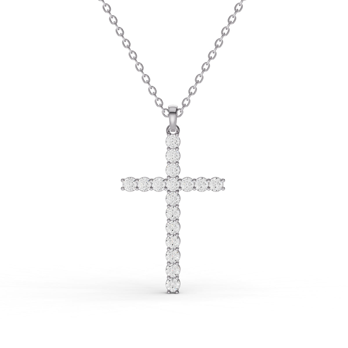 W Round Lab Grown Diamond 17 Stone Pendant