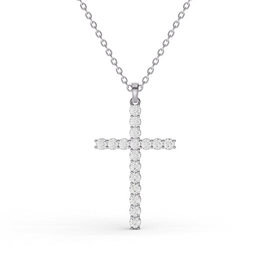 W Round Lab Grown Diamond 17 Stone Pendant