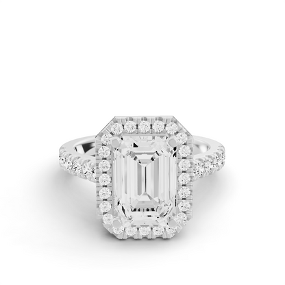 Bridal Halo Set PG44 - Center Emerald Cut