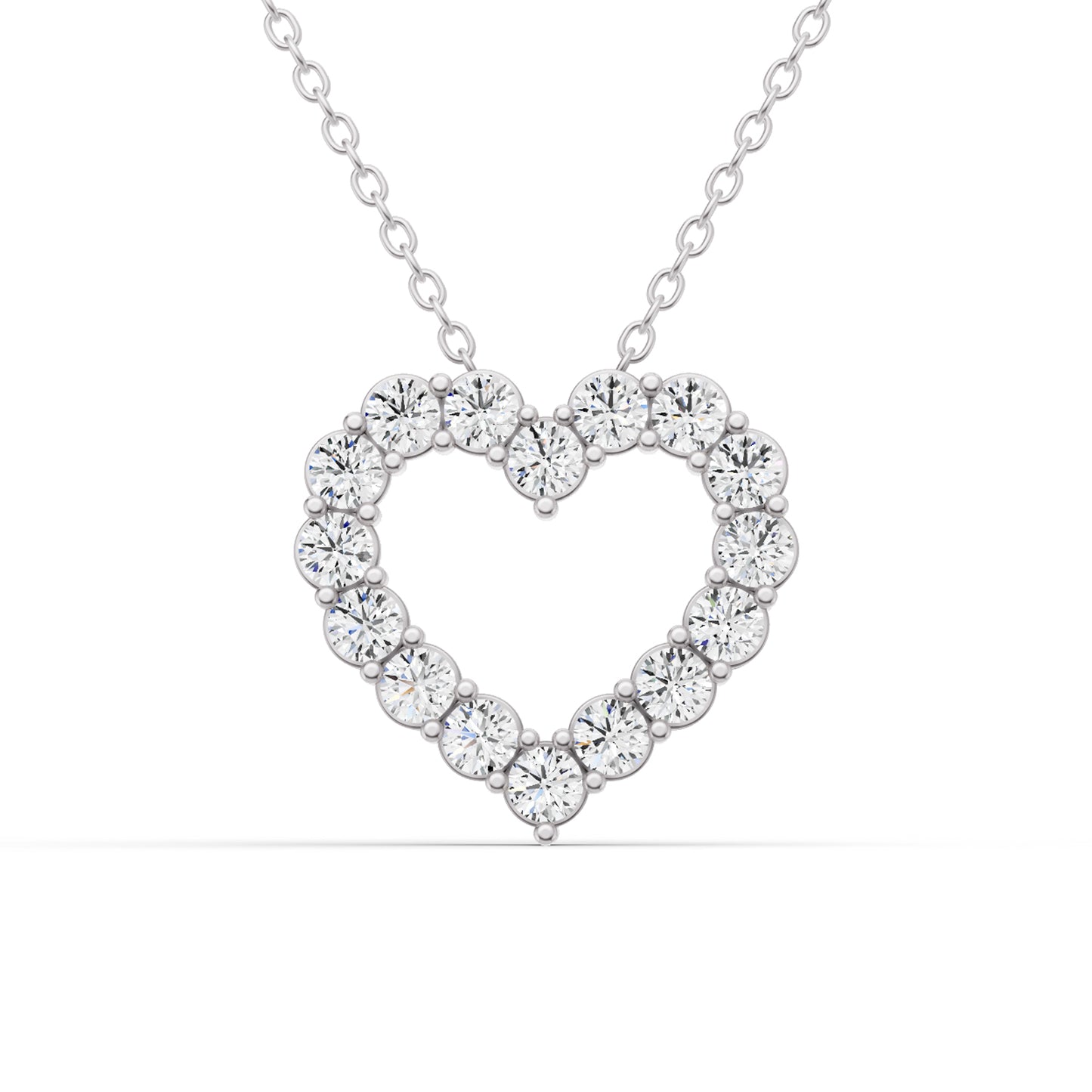 1/4 CT TW Round LG Dia. Heart shape Pendant with chain