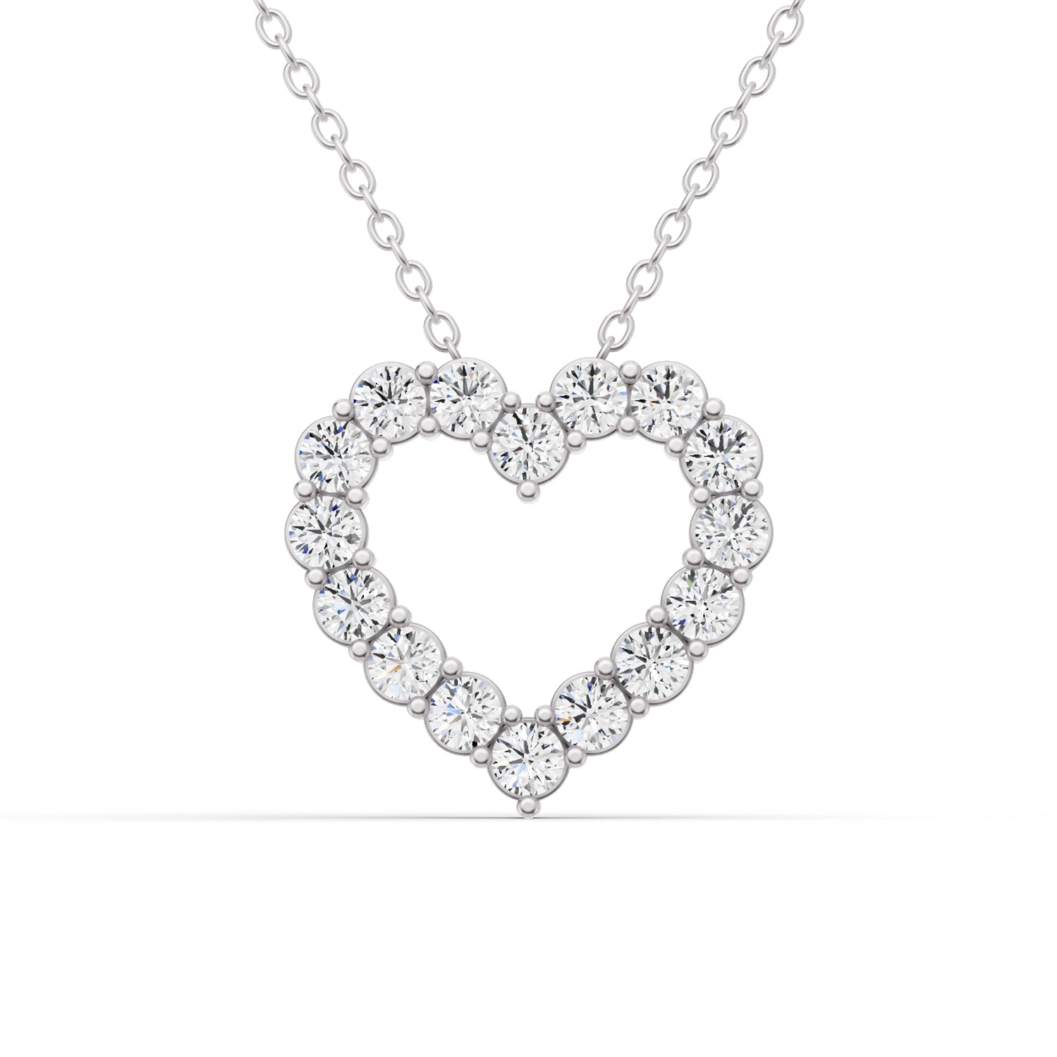 1/4 CT TW Round LG Dia. Heart shape Pendant with chain
