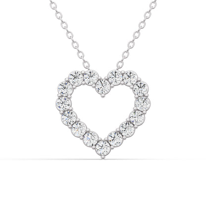 1/4 CT TW Round LG Dia. Heart shape Pendant with chain