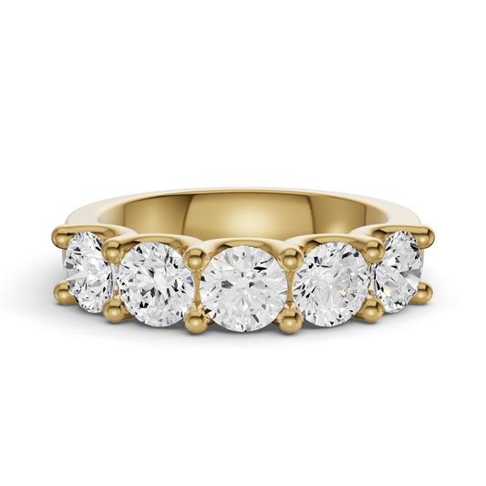 LG RD Five Stone Ring With U Prong Setting