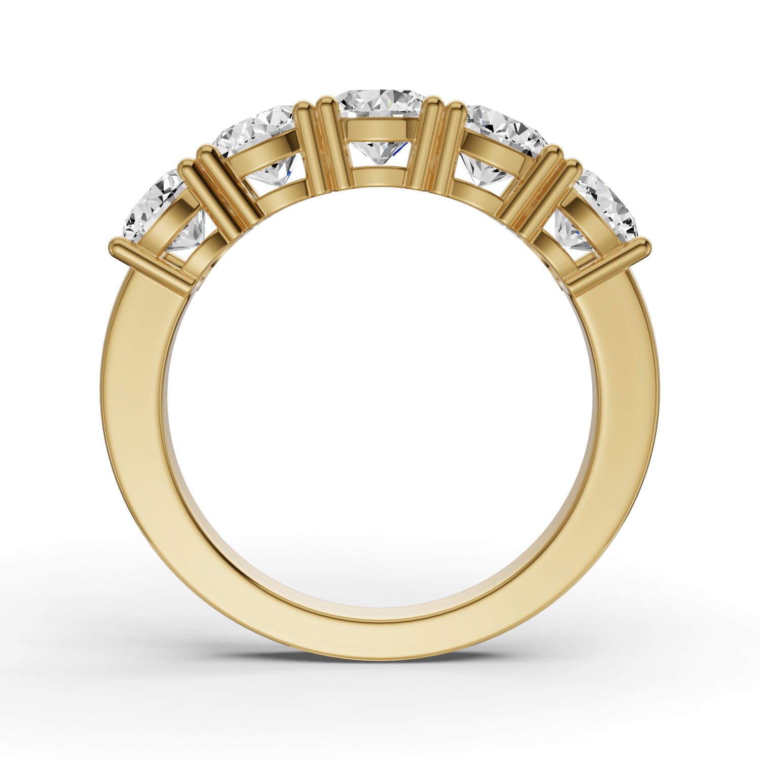 LG RD Five Stone Rings - Flat Shank Settings