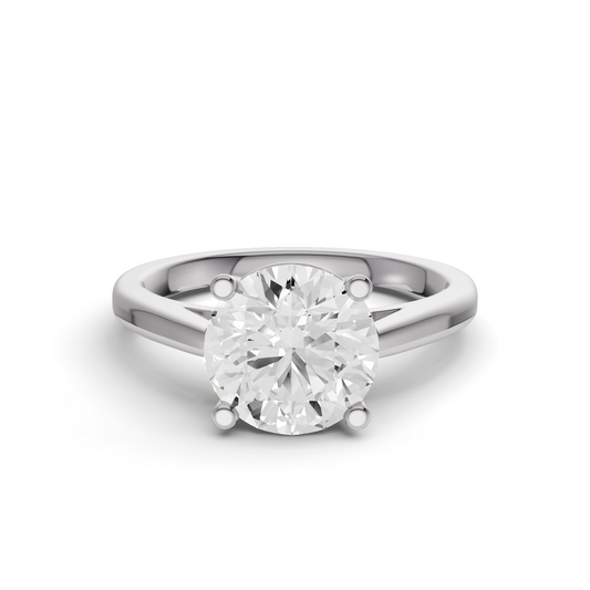 Round Cut Basket Split shank Solitaire Ring