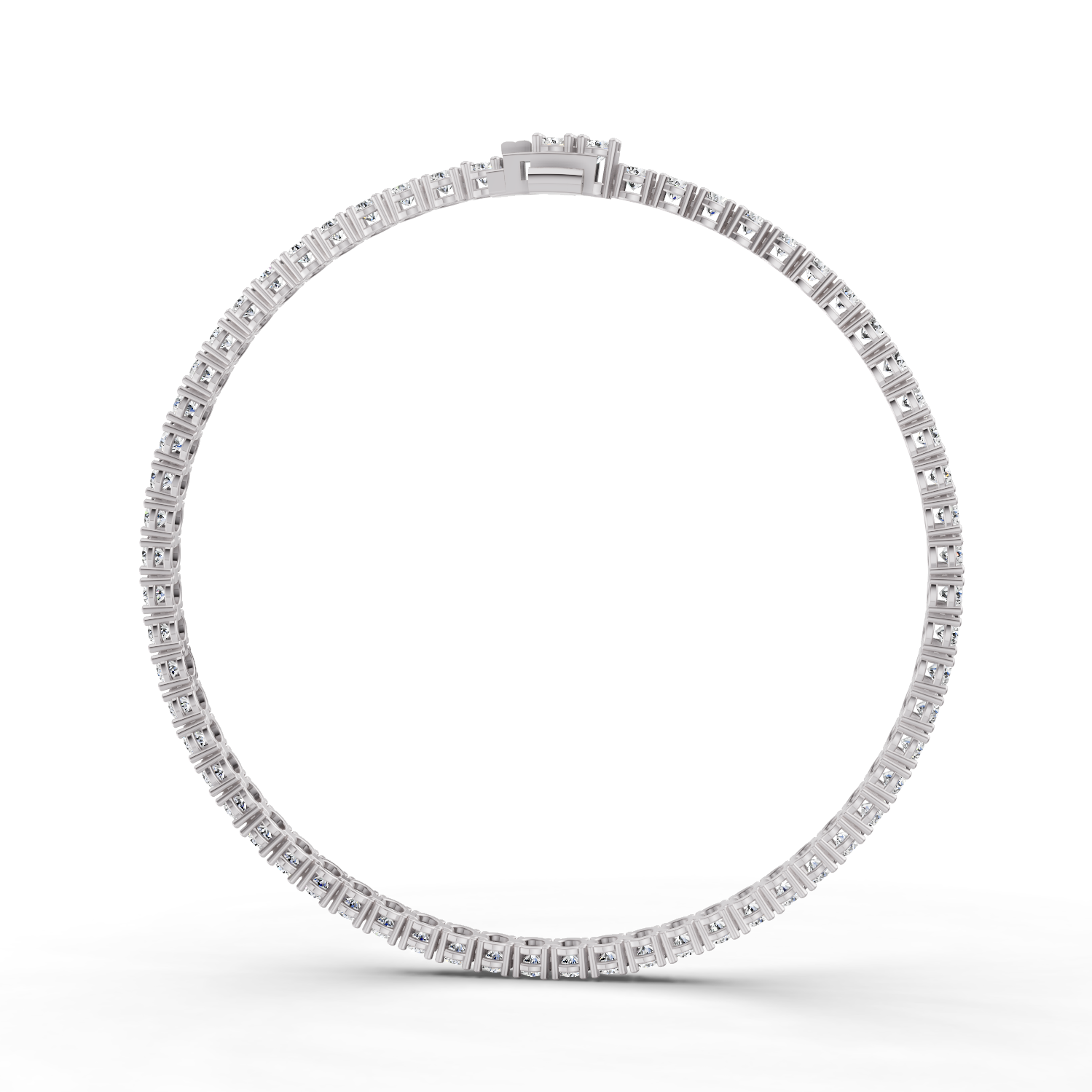 W Lab Grown Diamond Straight-Line Tennis Bracelet in 14K White Gold