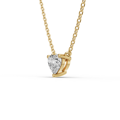 Lab Grown Floating Heart Shape Diamond Solitaire Pendant
