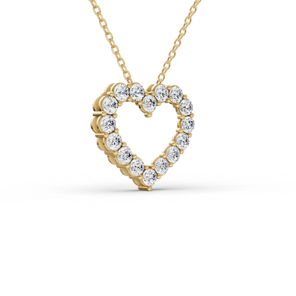1/4 CT TW Round LG Dia. Heart shape Pendant with chain