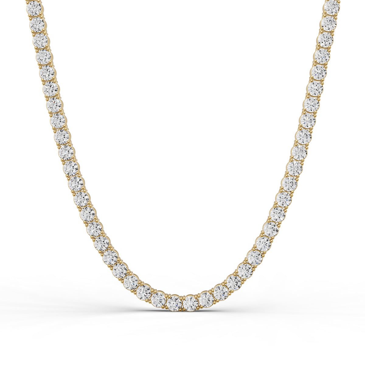 4 PRONG LIGHTWEIGHT STRAIGHT LINE NECKLACE  -  20 INCH