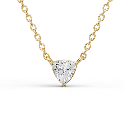 Lab Grown Floating Trillion Shape Diamond Solitaire Pendant