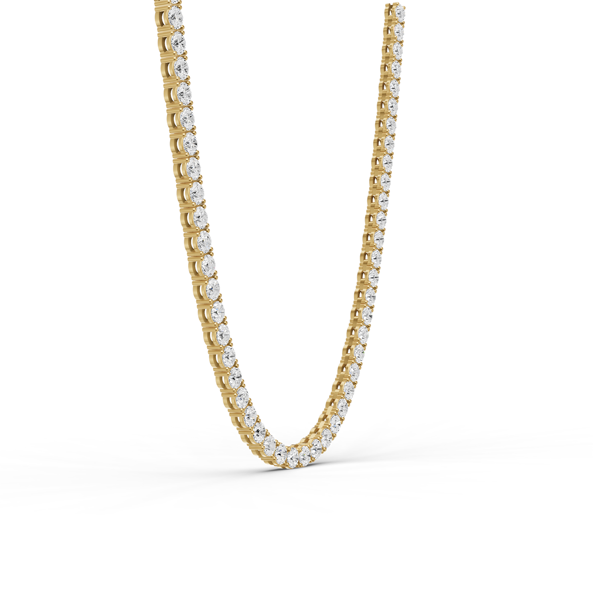 4 PRONG LIGHTWEIGHT STRAIGHT LINE NECKLACE  -  20 INCH