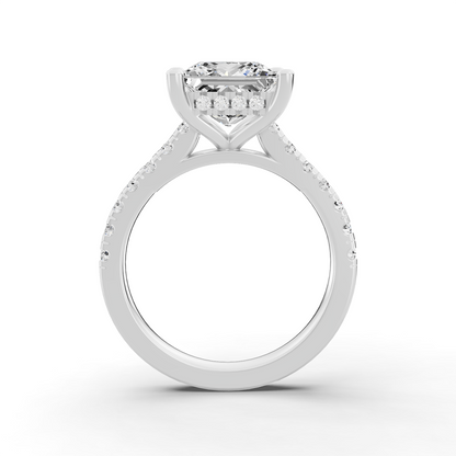 Bridal Cathedral Hidden Halo Dia on Shank PG45 - Center Princess Cut